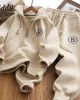 【4Y-12Y】2-piece Boys Casual Letter Embroidered Sweatshirt And Pants Set