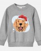 【12M-9Y】Kids Christmas Golden Retriever Dog Print Cotton Stain Resistant Long Sleeve Sweatshirt