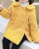 【12M-5Y】Girls Fashionable Solid Color Double-Breasted Tweed Jacket