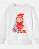 【12M-9Y】Girl Cartoon Christmas Print Cotton Stain Resistant Long Sleeve Sweatshirt