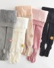 【1Y-11Y】Girls Cute Floral Embroidery Thickened Fleece Pantyhose