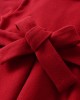 【18M-6Y】Girls Elegant Bow Belt Red Tweed Coat