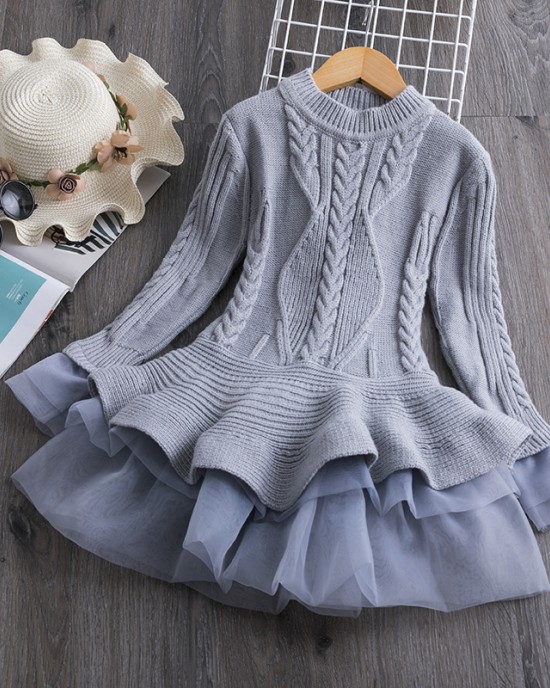 【2Y-8Y】Girl Sweet Long Sleeve Sweater - 33250