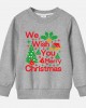 【12M-9Y】Kids Christmas Letter Print Cotton Stain Resistant Long Sleeve Sweatshirt