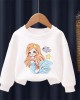 【18M-11Y】2-piece Girls Cute Mermaid Print Sweatshirt And Pants Set - 34287