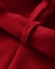 【18M-6Y】Girls Elegant Bow Belt Red Tweed Coat