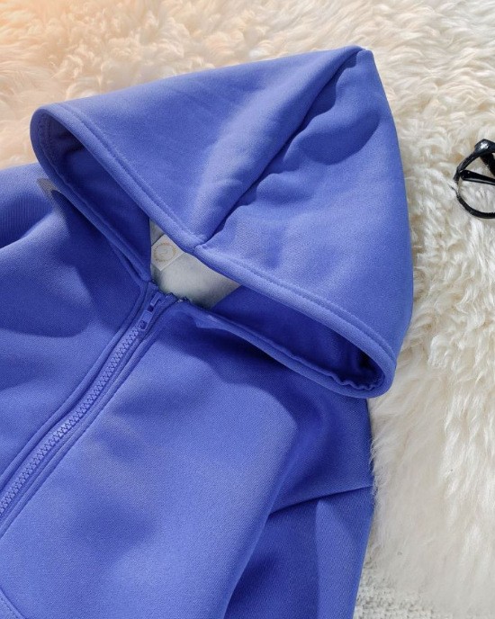 【18M-12Y】Kids Casual Thickened Fleece Hooded Sweatshirt