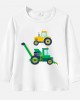 【12M-9Y】Boys Agricultural Combines Print Cotton Stain Resistant Long Sleeve T-shirt