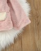 【12M-4Y】Girls Sweet Bow And Pearl Faux Fur Coat