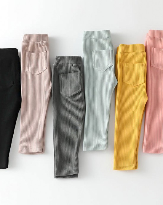 【12M-6Y】Girls Solid Color Comfortable Cotton Leggings