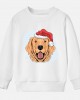 【12M-9Y】Kids Christmas Golden Retriever Dog Print Cotton Stain Resistant Long Sleeve Sweatshirt