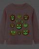 【2Y-9Y】Kids Casual Luminous Halloween Pumpkin Print Long Sleeve Sweatshirt