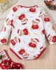 【0M-18M】Unisex Baby Cute Christmas Print Long Sleeve Romper