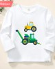 【12M-9Y】Boys Agricultural Combines Print Cotton Stain Resistant Long Sleeve T-shirt