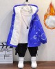 【2Y-10Y】Boys Casual Cartoon Astronaut Print Thickened Fleece Hooded Jacket