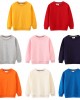 【18M-7Y】Kids Simple Solid Color Cotton Round Neck Long Sleeve Sweatshirt