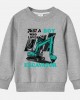 【12M-9Y】Boy Letter And Excavator Print Cotton Stain Resistant Long Sleeve Sweatshirt