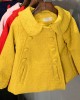 【12M-5Y】Girls Fashionable Solid Color Double-Breasted Tweed Jacket