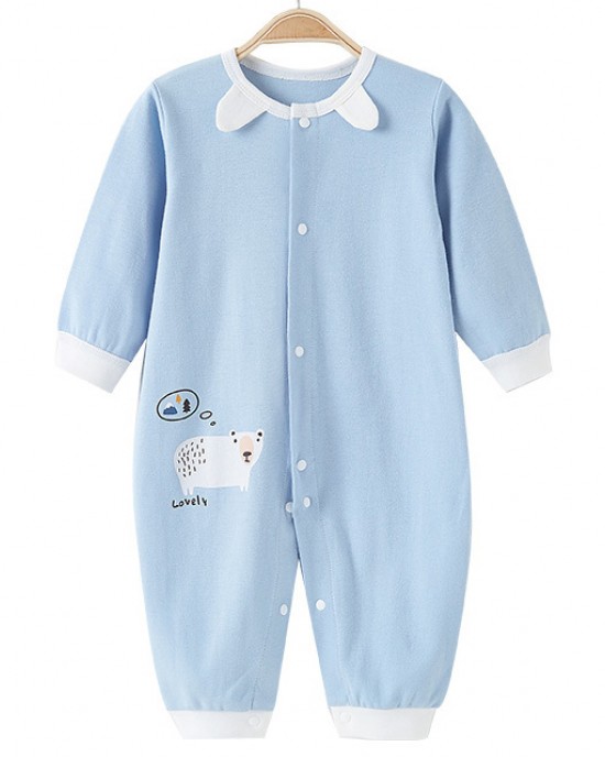 【6M-24M】Baby Cute Cartoon Print Long-sleeved Romper