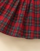 【3M-7Y】2-piece Girls Sweet Plaid Long Sleeve Dress With Hairband - 33255