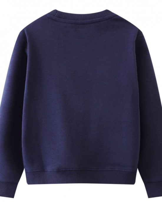 【18M-7Y】Kids Simple Solid Color Cotton Round Neck Long Sleeve Sweatshirt