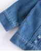 【2Y-10Y】Boys Letter And Excavator Print Blue Denim Jacket