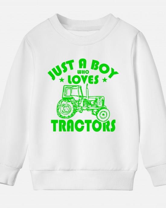 【12M-9Y】Boy Letter And Tractor Print Cotton Stain Resistant Long Sleeve Sweatshirt