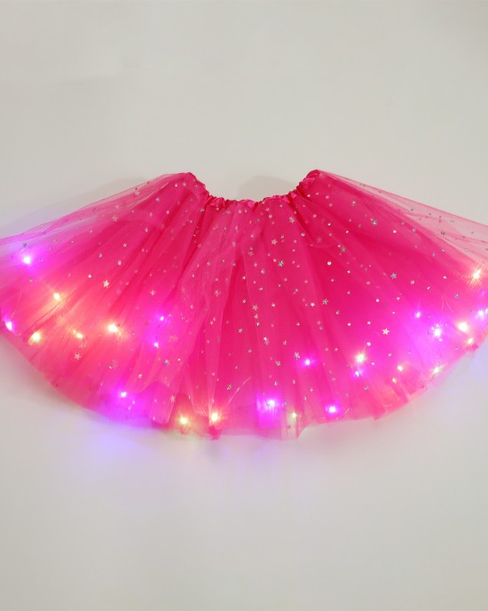 【18M-7Y】Girl LED Glowing Mesh Skirt