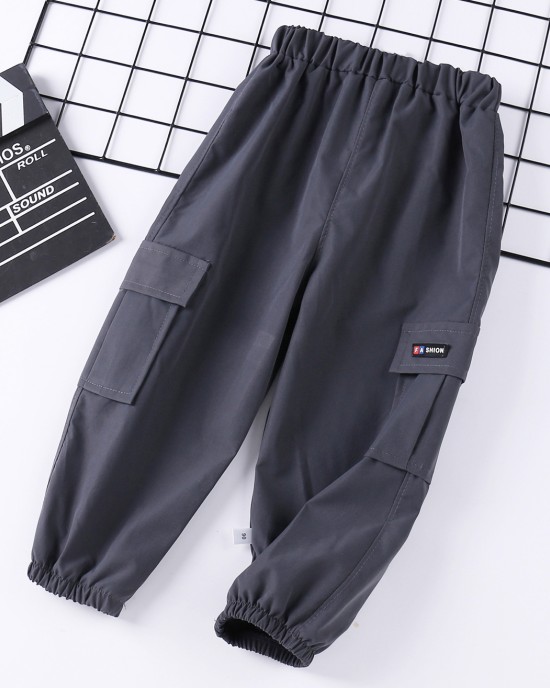 【12M-10Y】Boys Casual Solid Color Pocket Pants