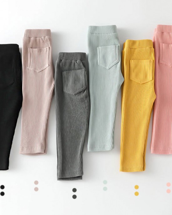 【12M-6Y】Girls Solid Color Comfortable Cotton Leggings