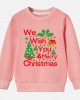 【12M-9Y】Kids Christmas Letter Print Cotton Stain Resistant Long Sleeve Sweatshirt