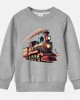 【12M-9Y】Boy Train Print Cotton Stain Resistant Long Sleeve Sweatshirt