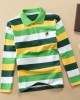 【18M-12Y】Boys Casual Striped Cotton Fabric Long Sleeve Polo Shirt