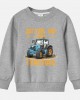 【12M-9Y】Girl Casual Letters And Tractor Print Cotton Stain Resistant Long Sleeve Sweatshirt