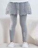 【18M-6Y】Girls Cute Floral Embroidered Lace Skirt Fake Two Piece Leggings