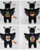 【6M-3Y】2-piece Baby Halloween Print Black Bat Romper With Hat