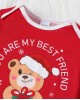 【0M-18M】Unisex Baby Cute Christmas Print Long Sleeve Romper