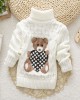 【18M-8Y】Kids Bear Pattern High Neckline Sweater - 3107