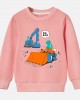 【12M-9Y】Boys Excavator And Dinosaur Print Cotton Stain Resistant Long Sleeve Sweatshirt