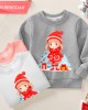 【12M-9Y】Girl Cartoon Christmas Print Cotton Stain Resistant Long Sleeve Sweatshirt