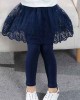 【18M-6Y】Girls Cute Floral Embroidered Lace Skirt Fake Two Piece Leggings