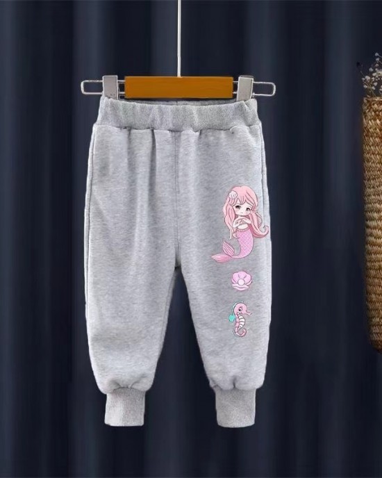 【18M-11Y】2-piece Girls Cute Mermaid Print Sweatshirt And Pants Set - 34287