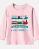 【12M-9Y】Kids Train Print Cotton Stain Resistant Long Sleeve T-shirt