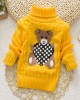 【18M-8Y】Kids Bear Pattern High Neckline Sweater - 3107