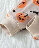 【6M-5Y】2-piece Kids Halloween Print Long Sleeve Sweatshirt And Pants Set