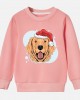 【12M-9Y】Kids Christmas Golden Retriever Dog Print Cotton Stain Resistant Long Sleeve Sweatshirt