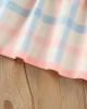 【18M-6Y】Girls Sweet Bow Colorful Plaid Lapel Sweater Dress