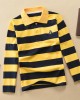 【18M-12Y】Boys Casual Striped Cotton Fabric Long Sleeve Polo Shirt