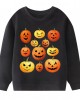 【2Y-9Y】Kids Casual Luminous Halloween Pumpkin Print Long Sleeve Sweatshirt