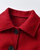 【18M-6Y】Girls Elegant Bow Belt Red Tweed Coat